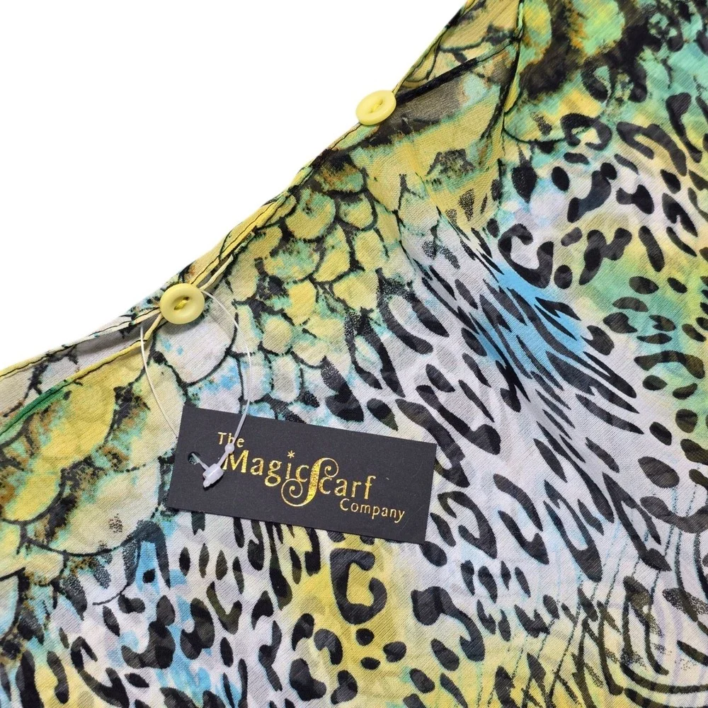 The Magic Scarf Company Scarf Women Yellow Floral Animal Print Sheer Lightweight